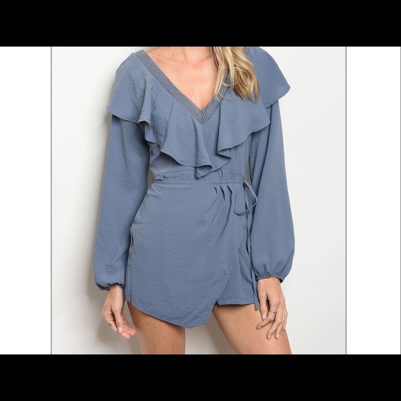 New 5⭐️Romper V in the front & back Wrap Tie waist - Picture 4 of 4